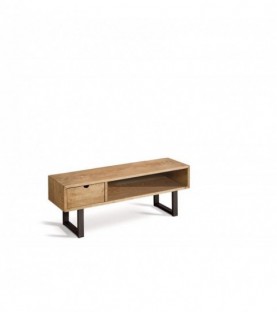 Conjunto madera: Mesa Centro U + Mueble Tv Angi + Estantería 80