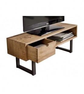 Conjunto madera: Mesa Centro U + Mueble Tv Angi + Recibidor Metal