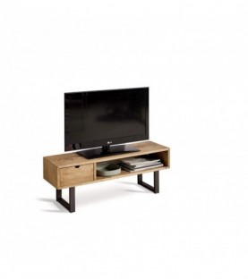 Conjunto madera: Mesa Centro U + Mueble Tv Angi