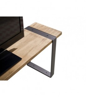 Conjunto madera: Mesa Centro U + Mueble Tv Morfeo + Mesa X + Estantería 80