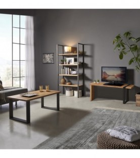 Conjunto madera: Mesa Centro U + Mueble Tv Morfeo +...