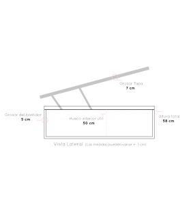 Canapé Tapizado Junior | Tapa Tapizada con Canto de Tela | Estructura Metálica de 40x30 mm | Gran Capacidad de Almacenamiento